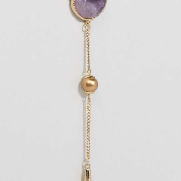 Multi layered necklace with quartz & lariat detail - Picture 5 of 7